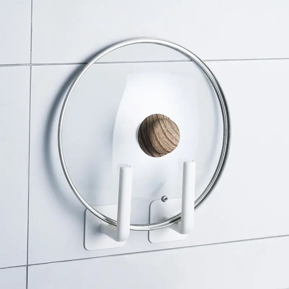 Kitchen Wall Mounted Pot Lid And Cup Holder Rack Set 6