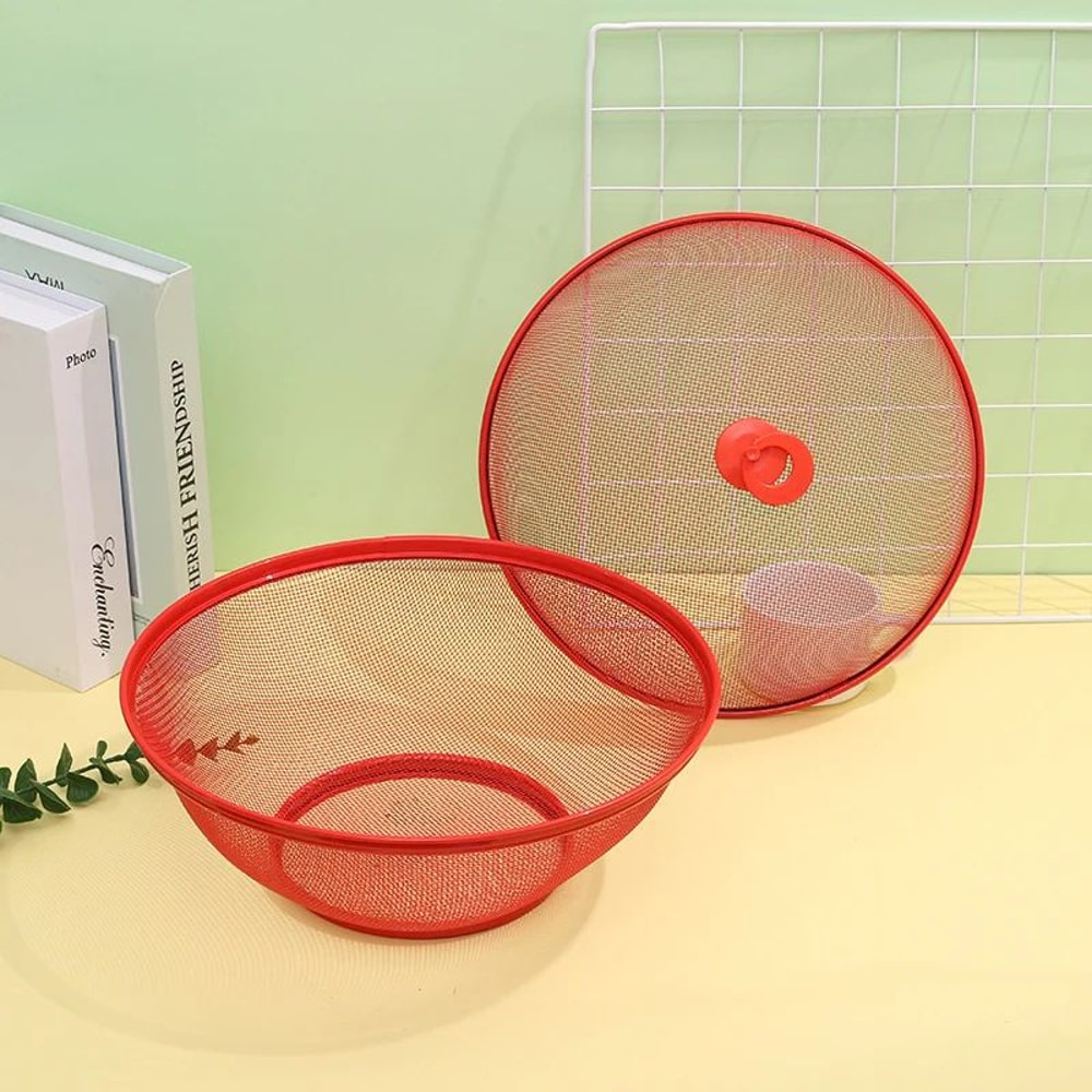 Mesh Fruit Storage Basket With Protective Lid 1