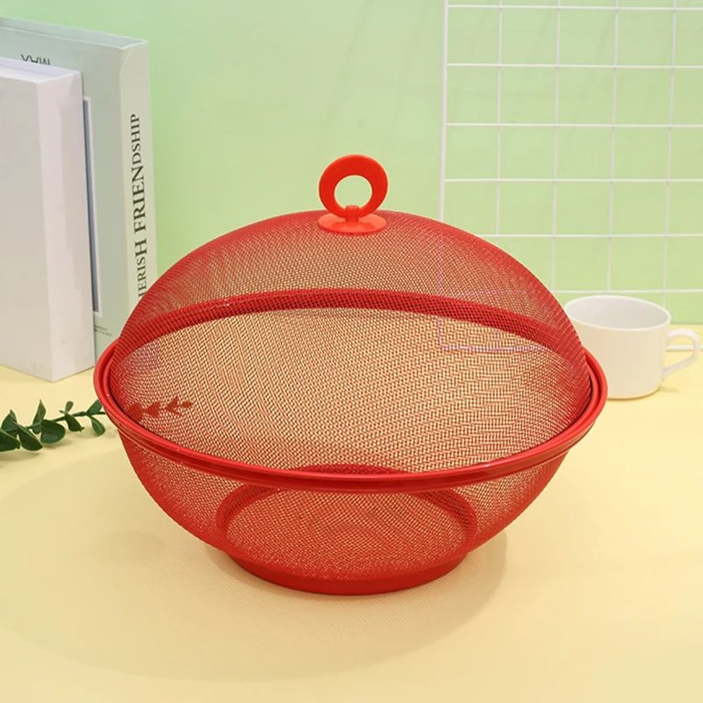 Mesh Fruit Storage Basket With Protective Lid 2