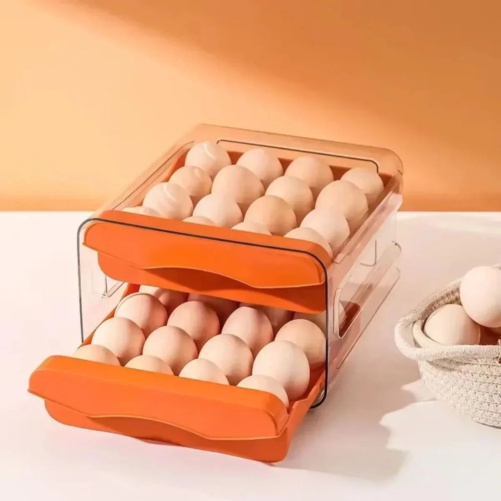 Automatic Rolling Egg Storage Organizer With Drawer Design 4