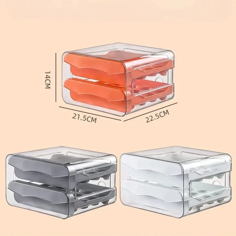 Automatic Rolling Egg Storage Organizer With Drawer Design 5