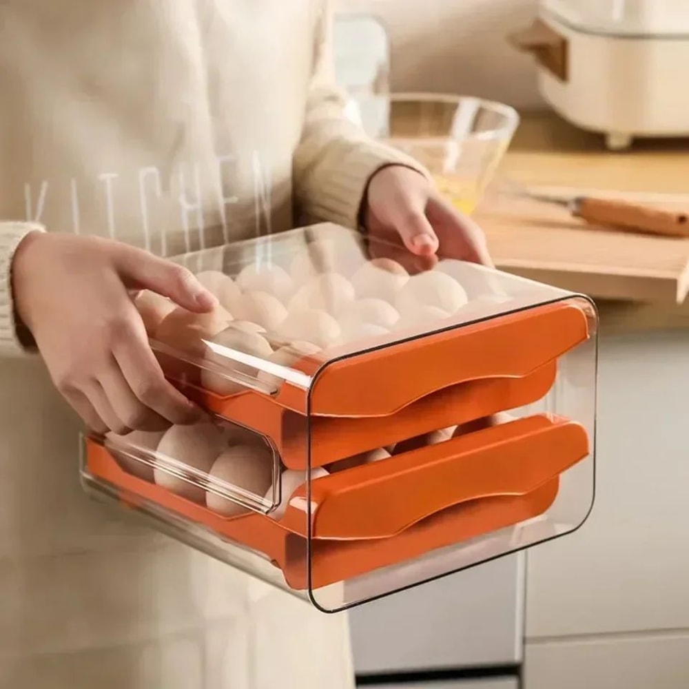 Automatic Rolling Egg Storage Organizer With Drawer Design 6