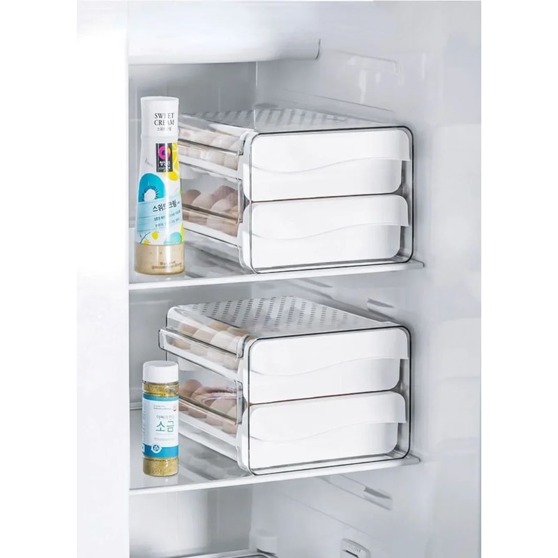 Automatic Rolling Egg Storage Organizer With Drawer Design 8