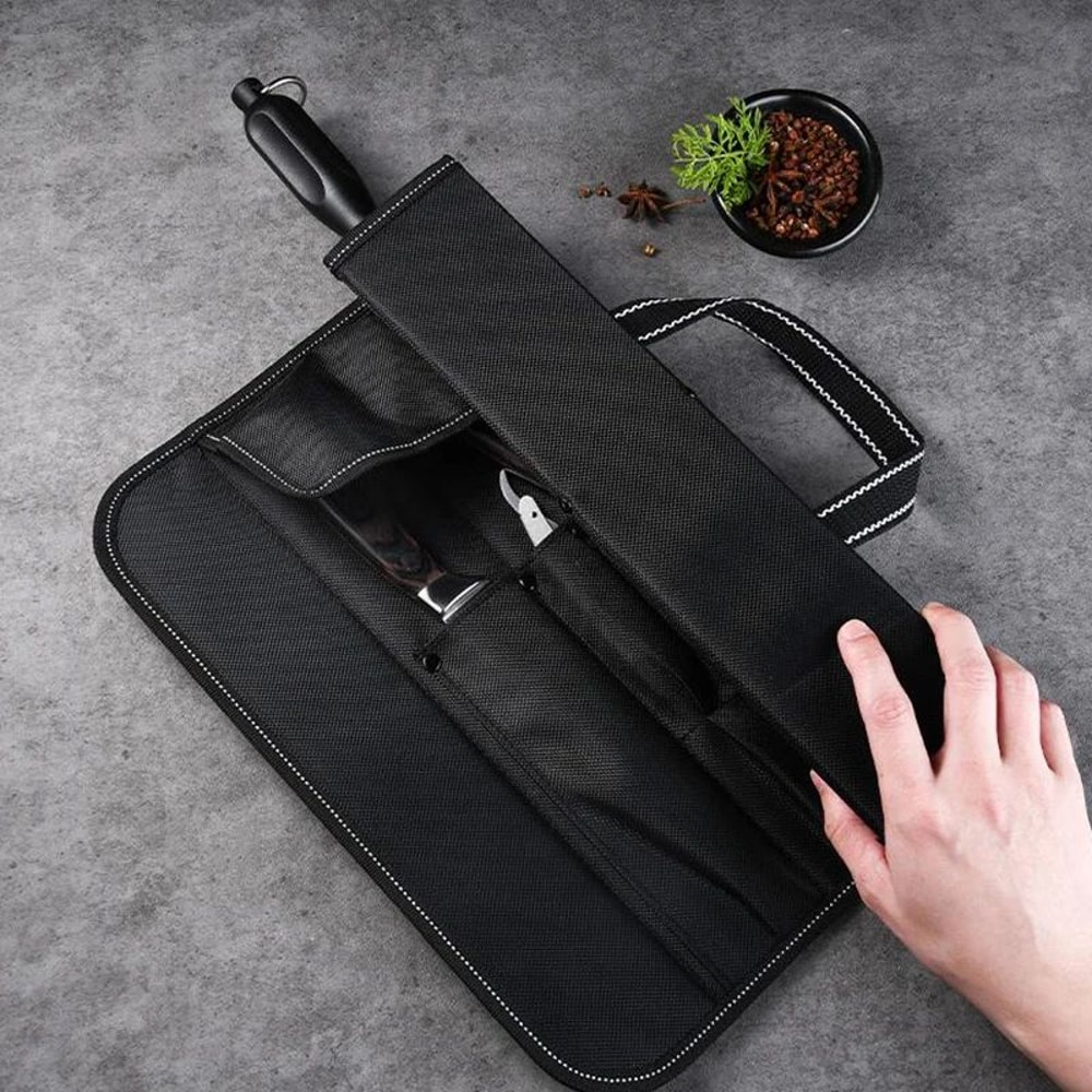Portable Chef Knife Roll Storage Bag 6