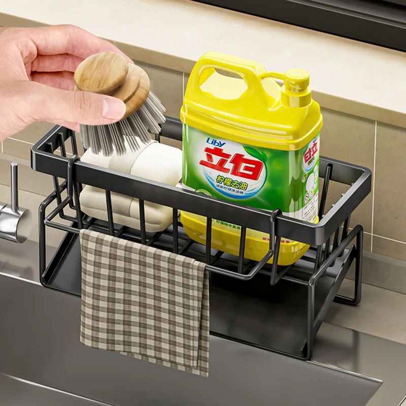Stainless Steel Sink Sponge And Rag Organizer Rack 3