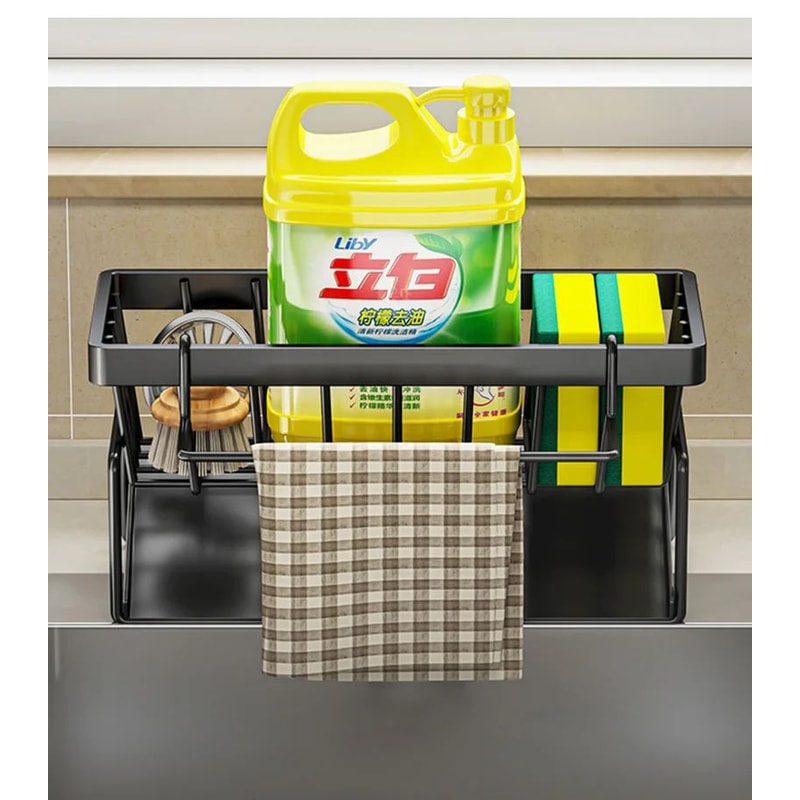 Stainless Steel Sink Sponge And Rag Organizer Rack 6