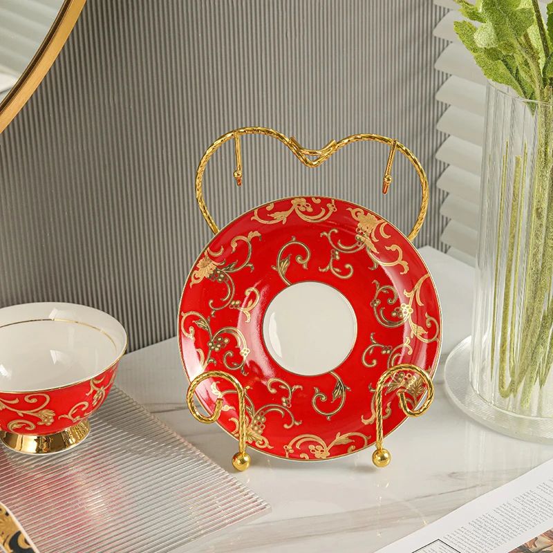 Luxury Metal Tea Cup And Saucer Display Rack 5