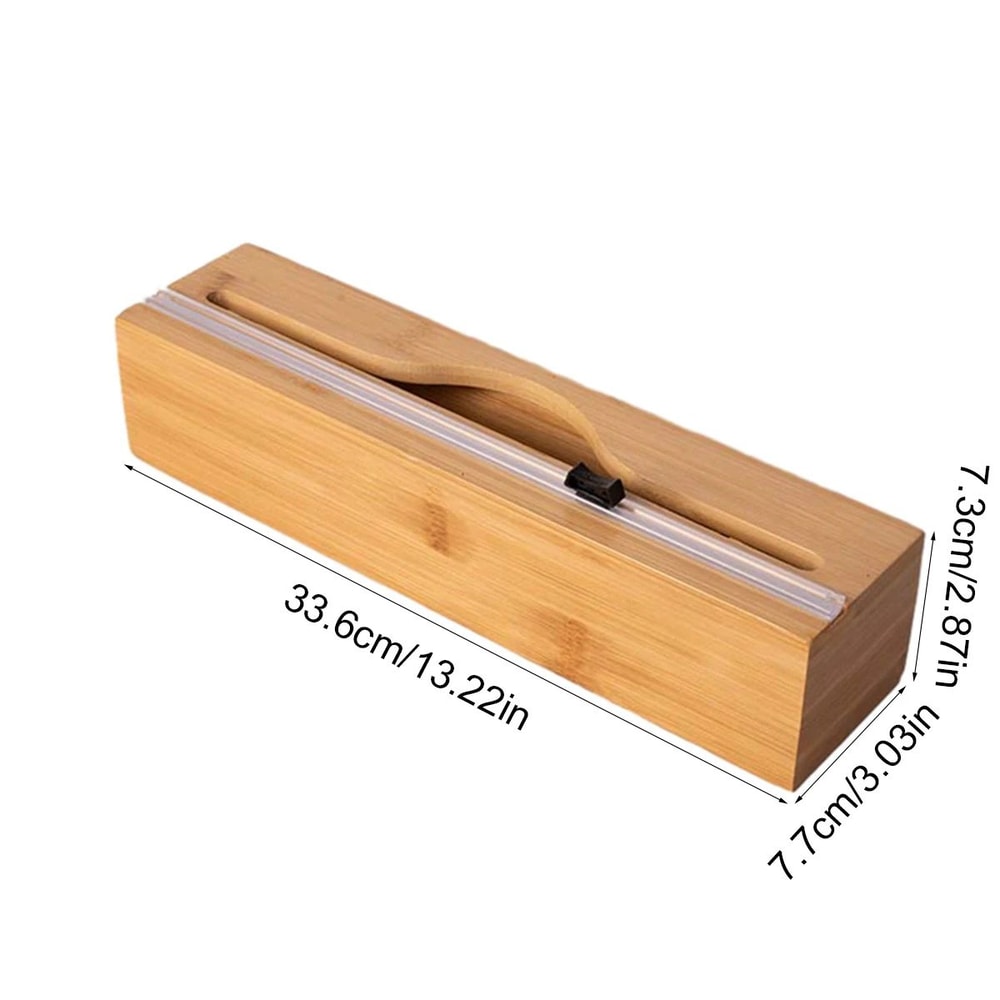 Bamboo Kitchen Wrap Dispenser With Built In Cutter 10