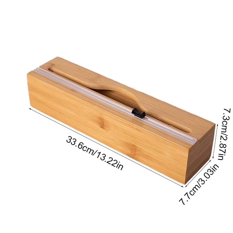 Bamboo Kitchen Wrap Dispenser With Built In Cutter 10