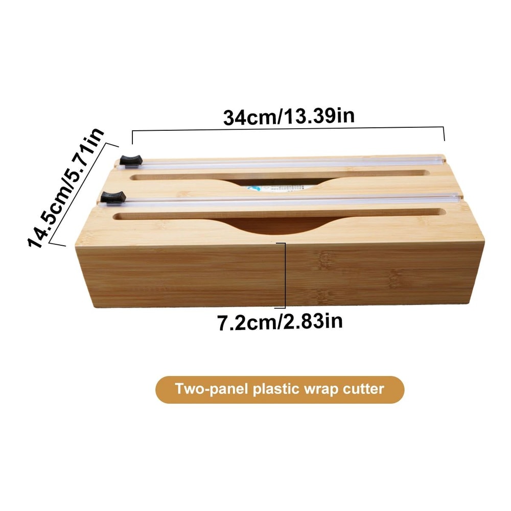 Bamboo Kitchen Wrap Dispenser With Built In Cutter 11