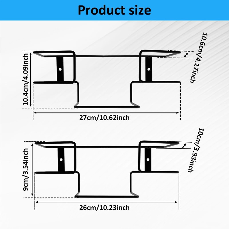 Wall Mounted Iron Glove Box Holder Set 2