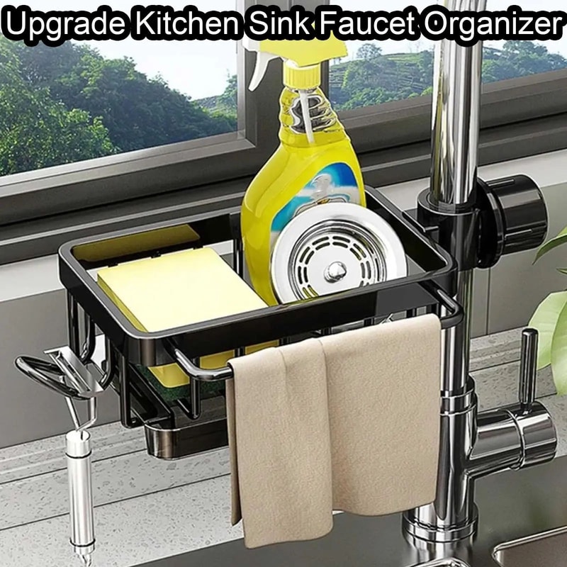 Adjustable Kitchen Sink Faucet Sponge Organizer 6