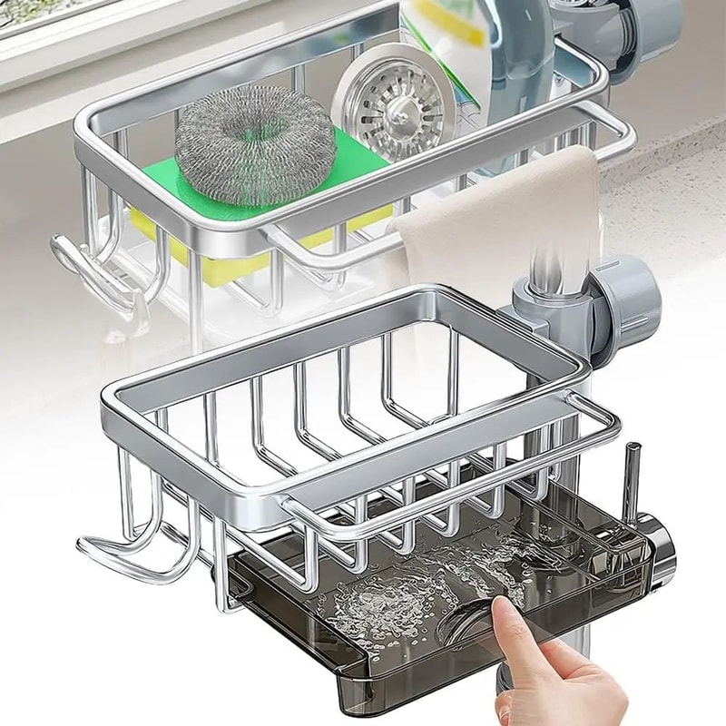 Adjustable Kitchen Sink Faucet Sponge Organizer 10