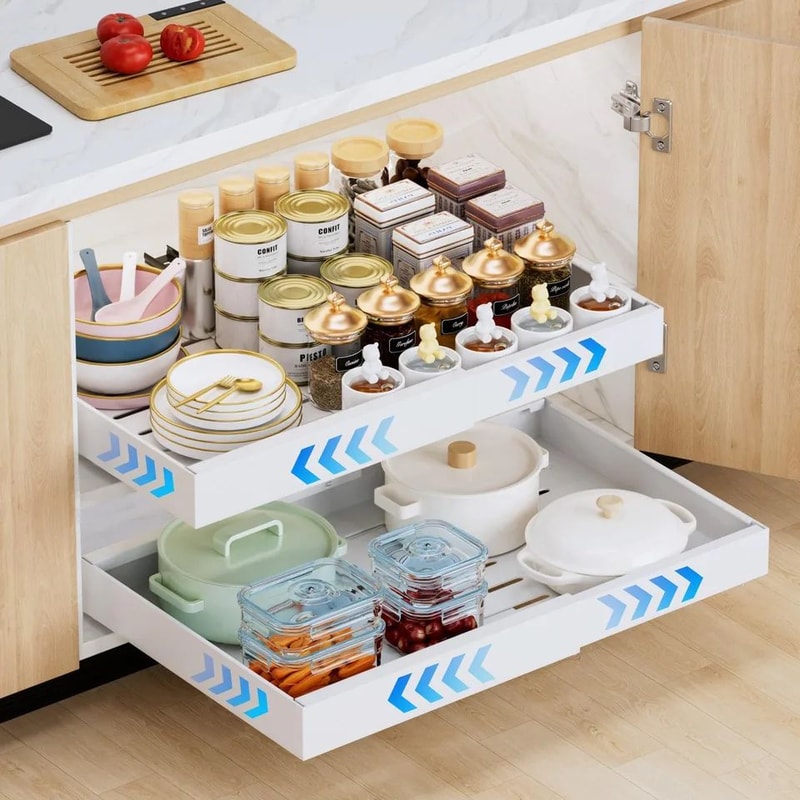 Expandable Pull Out Cabinet Storage Organizer 2