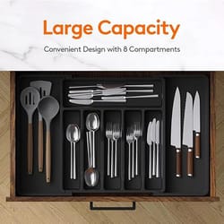 expandable adjustable cutlery drawer organizer tray