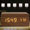 Woodgrain Luxe LED Alarm Clock Digital Wooden Desk Clock With Temperature Display 3