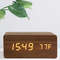 Woodgrain Luxe LED Alarm Clock Digital Wooden Desk Clock With Temperature Display 4