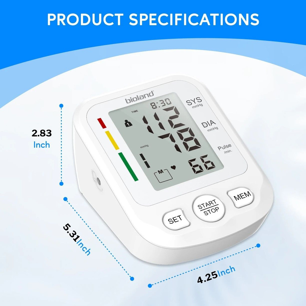 Bioland 2005 Automatic UpperArm Blood Pressure Monitor Home Digital Blood Pressure Machine 12