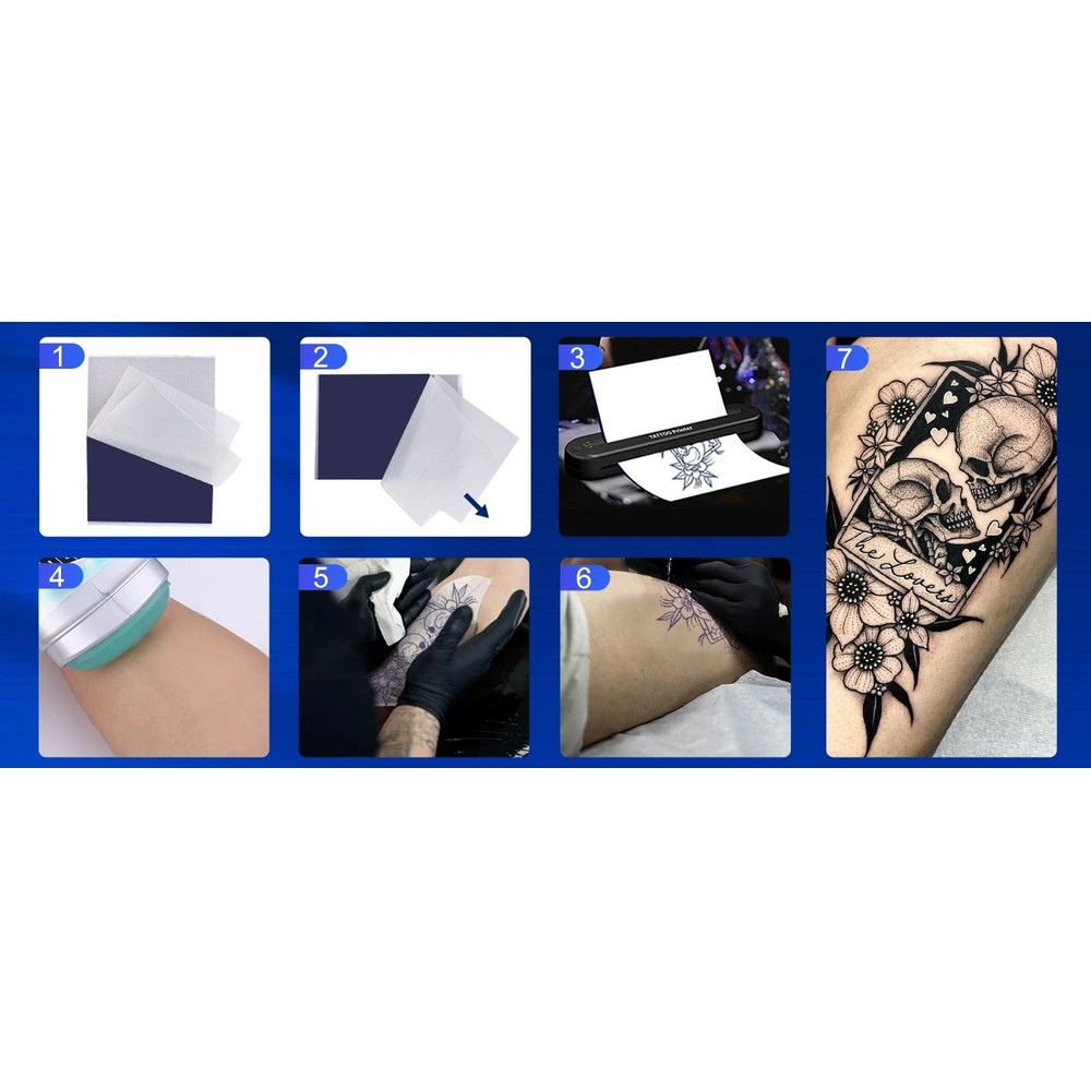 Wireless Tattoo Template Printer Portable Tattoo Stencil Printer With 2000 MAh Battery 15Pack Tra 3