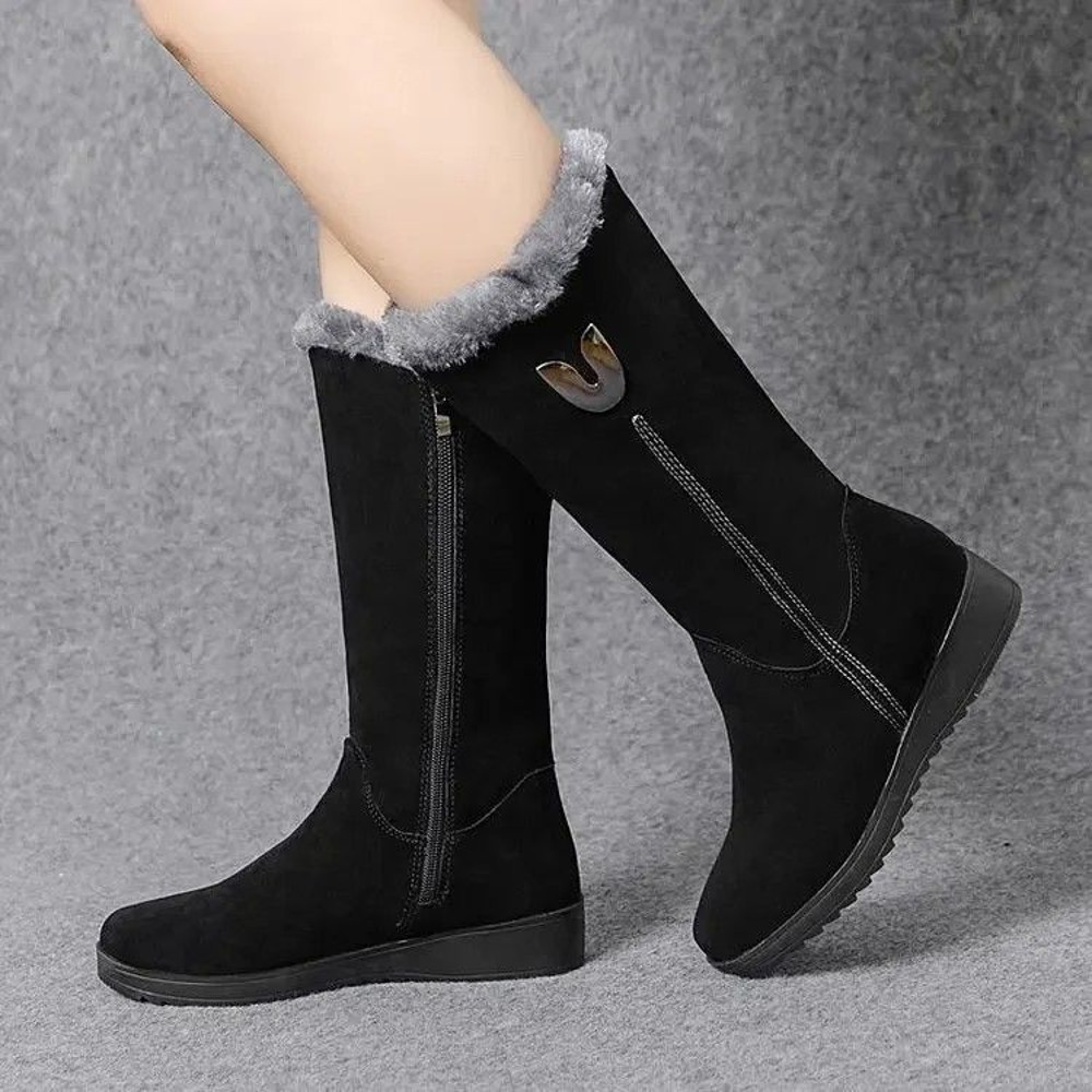Luxury MidCalf Chunky Fur Winter Boots For Women 2