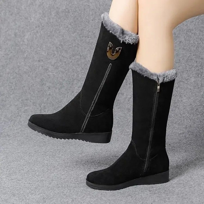 Luxury MidCalf Chunky Fur Winter Boots For Women 3