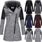 Autumn Winter Hooded Woolen DiagonalZip Coat For Women 0