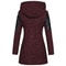 Autumn Winter Hooded Woolen DiagonalZip Coat For Women 8