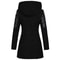 Autumn Winter Hooded Woolen DiagonalZip Coat For Women 10
