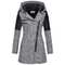 Autumn Winter Hooded Woolen DiagonalZip Coat For Women 1