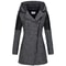 Autumn Winter Hooded Woolen DiagonalZip Coat For Women 3