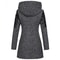 Autumn Winter Hooded Woolen DiagonalZip Coat For Women 4