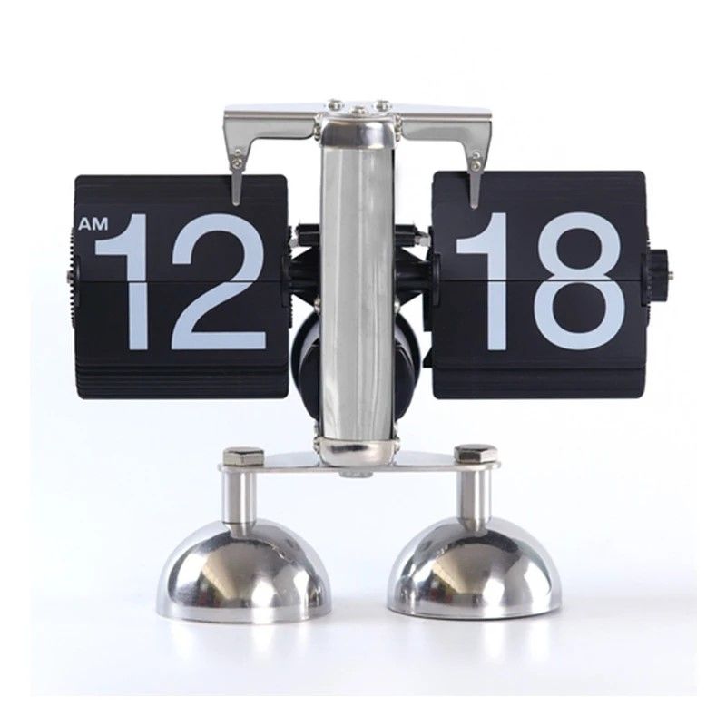Vintage FlipPage Automatic Quartz Desk Clock Retro Timepiece Decor 5