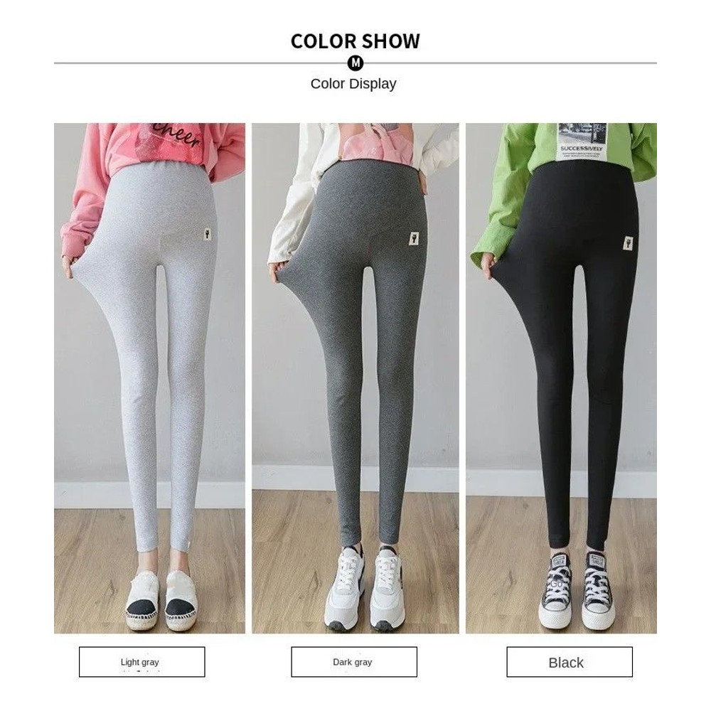 MamaEase Adjustable Bottoming Maternity Leggings HighWaist Support For Expecting Moms 0