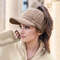 Classic Cozy Ponytail Wool DuckTongue Cap Versatile Winter Knit Hat For Women Teens 0