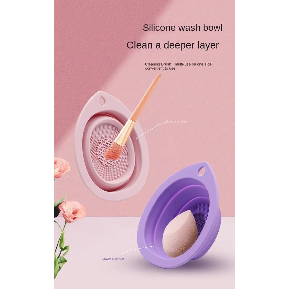 Premium Silicone Makeup Brush Cleaning Bowl PowderPuff Scrubber The Ultimate Foldable Tool For Spo 0