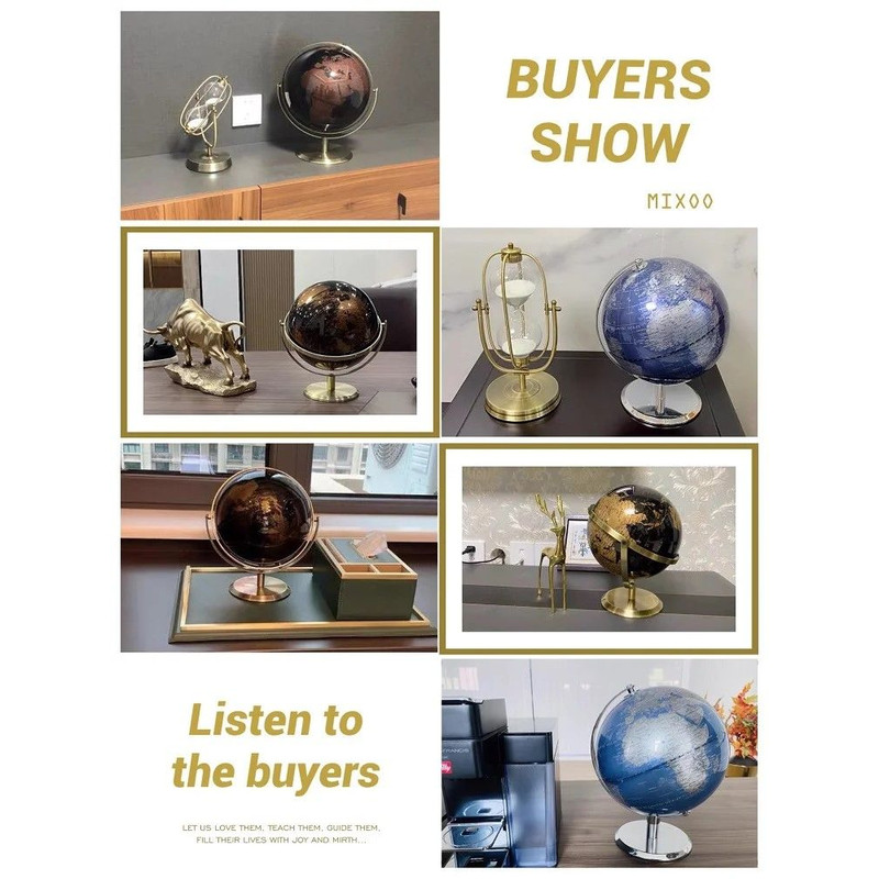 Elegant Crafted Globe Modern Desk World Map Globe For Home Study Decor 1