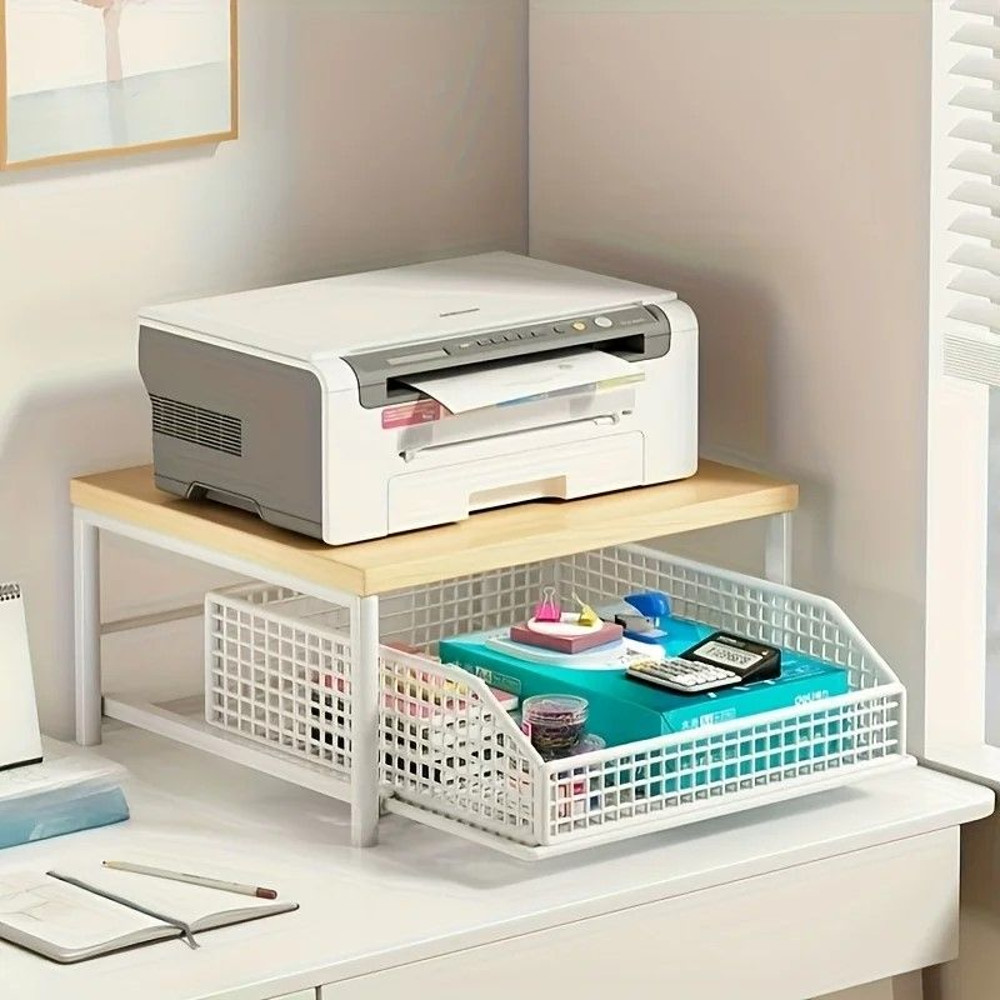 SolidWood Metal Countertop Microwave Rack SpaceSaving Kitchen Storage Stand 2