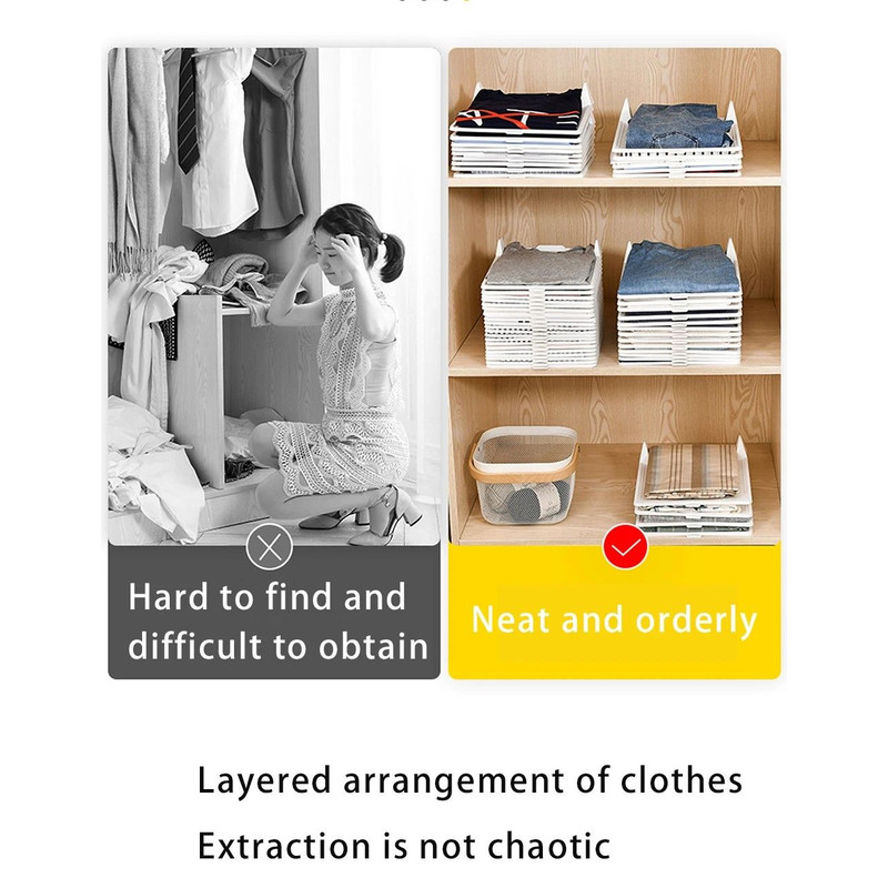 ClothesMaster Layered Folding Stacking Board Smart Closet Organizer For Shirts Pants 10
