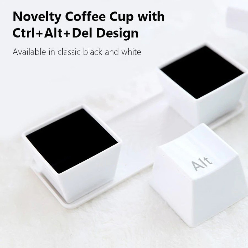 Keyboard Key Mug Set Ctrl Alt Del Desk Cup Trio 2