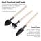 Premium WoodHandle HeavyDuty Hand Shovel Garden Trowel Set 3Piece Planting Transplanting Kit 3