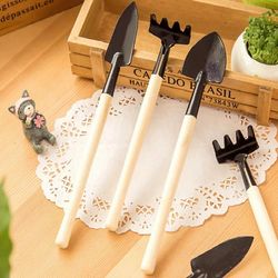 premium wood-handle heavy-duty hand shovel & garden trowel set – 3-piece planting & transplanting kit