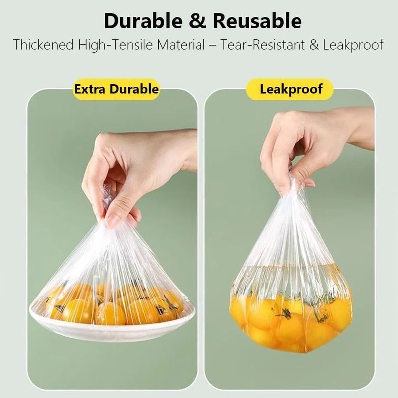 FreshSeal 100Pack Elastic Bowl Plate Covers Universal Food Storage Wrap Set 3