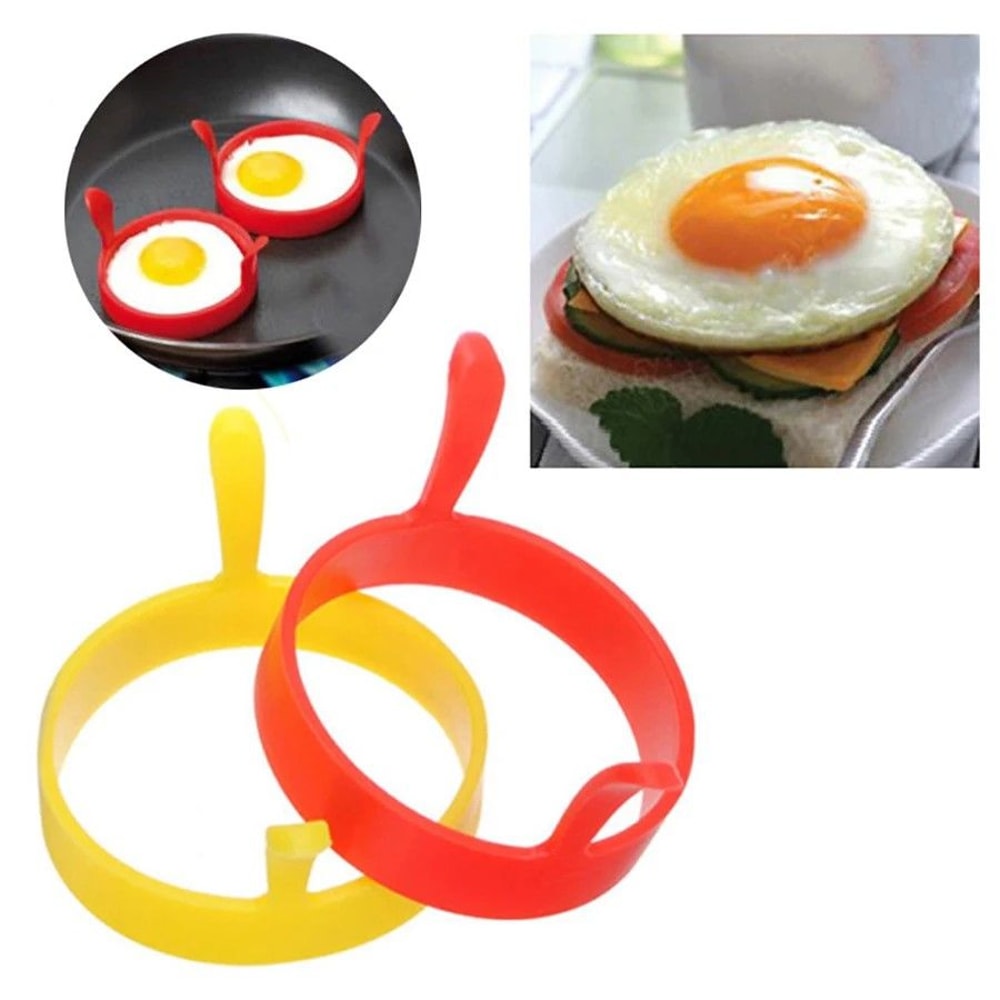 Breakfast Bliss Silicone Egg Pancake Ring Set 3Piece FoodGrade Mold Kit For Perfectly Shaped Eggs 2