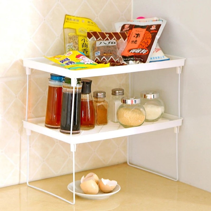 EveryDay FoldUp Organizer Shelf SpaceSaving Kitchen Bathroom Storage Rack 1