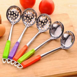 premium stainless-steel long-handle ramen & hot-pot skimmer spoon – kitchen colander ladle for noodles & soup