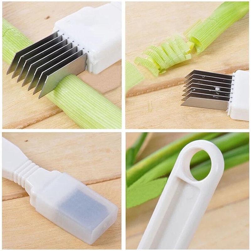 Premium Kitchen Green Spring Onion Slicer Vegetable Chopper Effortless Onion Strips Cutter 1
