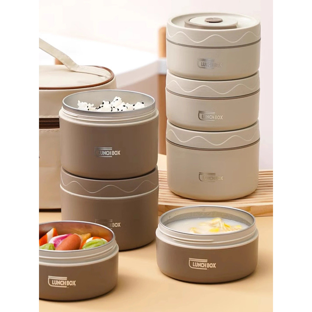 Premium Trio Stainless Steel Insulated Lunch Set Microwavesafe Leakproof Food Container Bundle 0