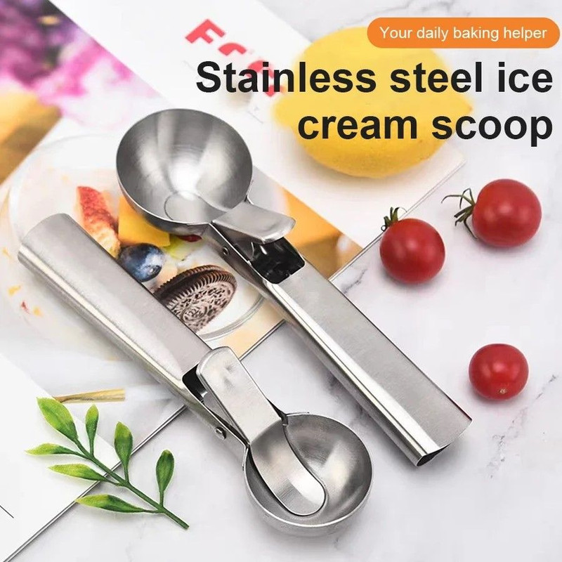 Stainless Steel DualPurpose Ice Cream Fruit Scoop 5