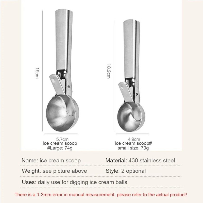 Stainless Steel DualPurpose Ice Cream Fruit Scoop 9
