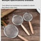 Premium 304 Stainless Steel Mesh Filter Spoon With Wooden Handle MultiUse Kitchen Frying Oil Skim